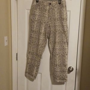 Snakeskin print trousers